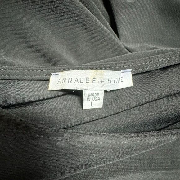 Annalee + Hope Womens Black Flutter Sleeve A Line Dress Size  Large - Picture 5 of 6